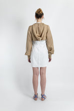 Load image into Gallery viewer, Linen Bolero with Gathered Sleeves
